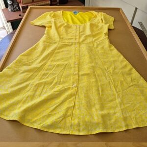 Draper James Sunny Yellow Floral Midi Dress